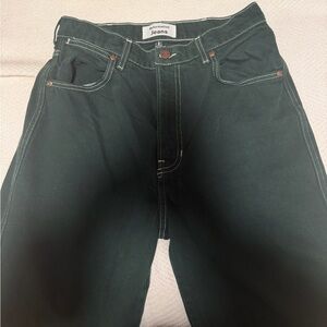 Reformation Forest Green Straight Leg Jeans